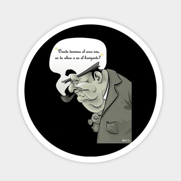 Pablo Neruda Magnet by MituCartoon